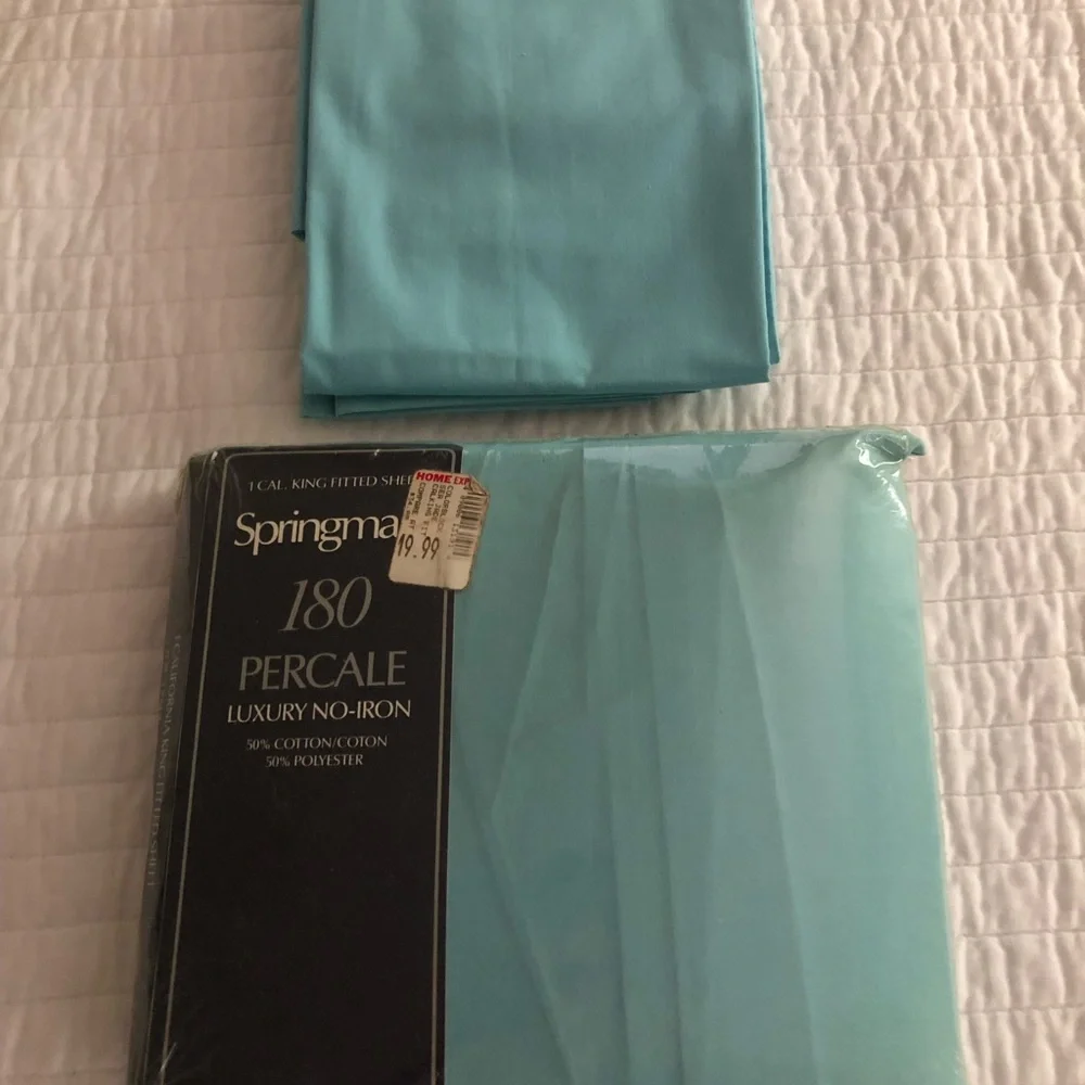 Springmaid Vintage Sheet Set 180 Percale New Deadstock Cottage 1 Fitted 2 Cases